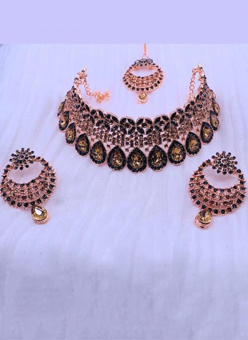 Black Traditional Wear Jewellery Necklace Design